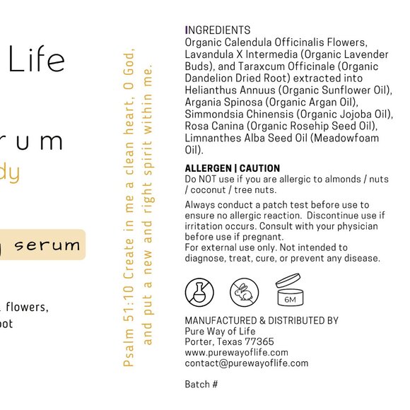 All Over Serum For Hair, Face & Body Oil 4oz 100% Pure Way Of Life Skincare - Picture 5 of 5